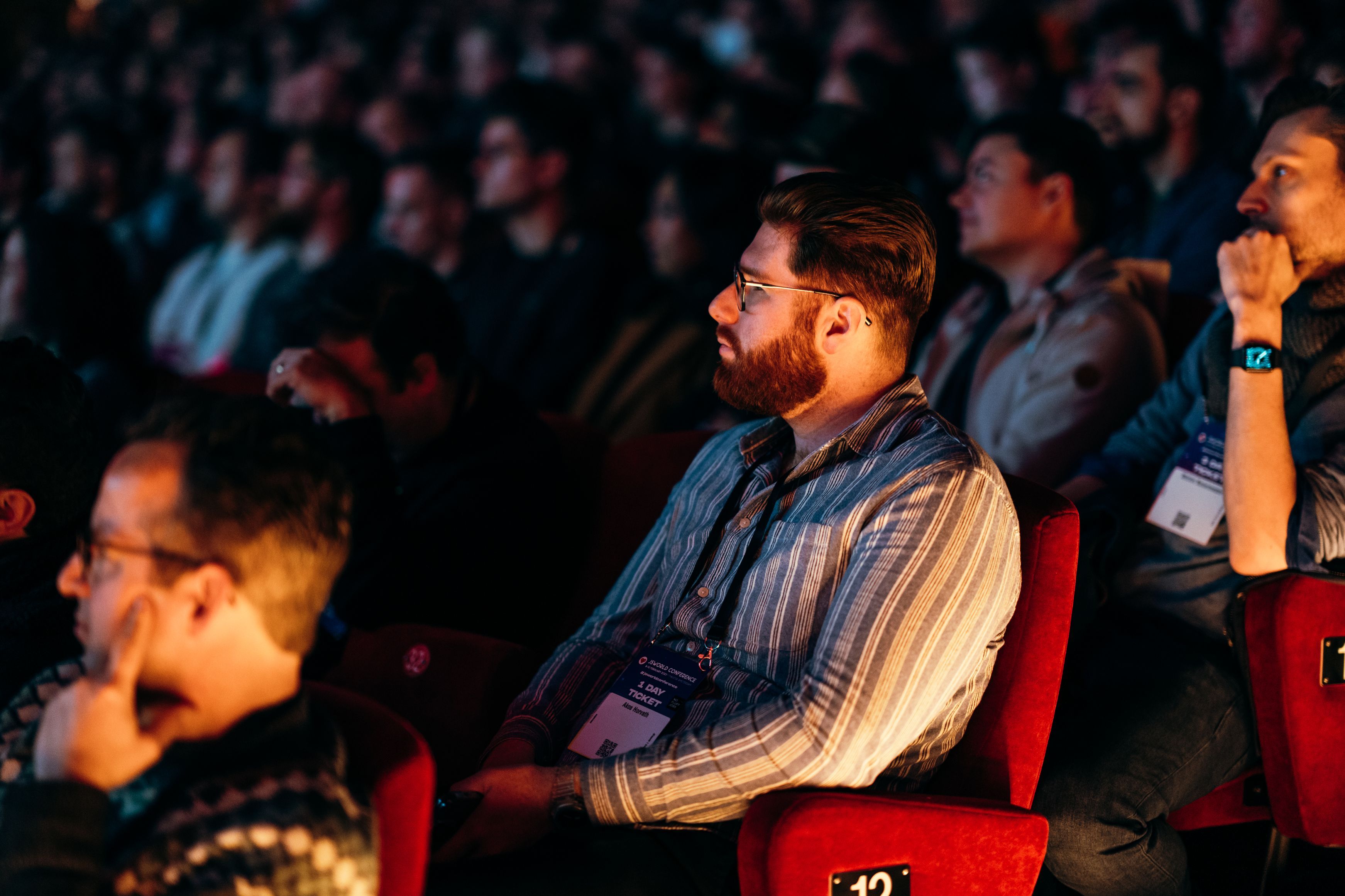 Developers attending talk