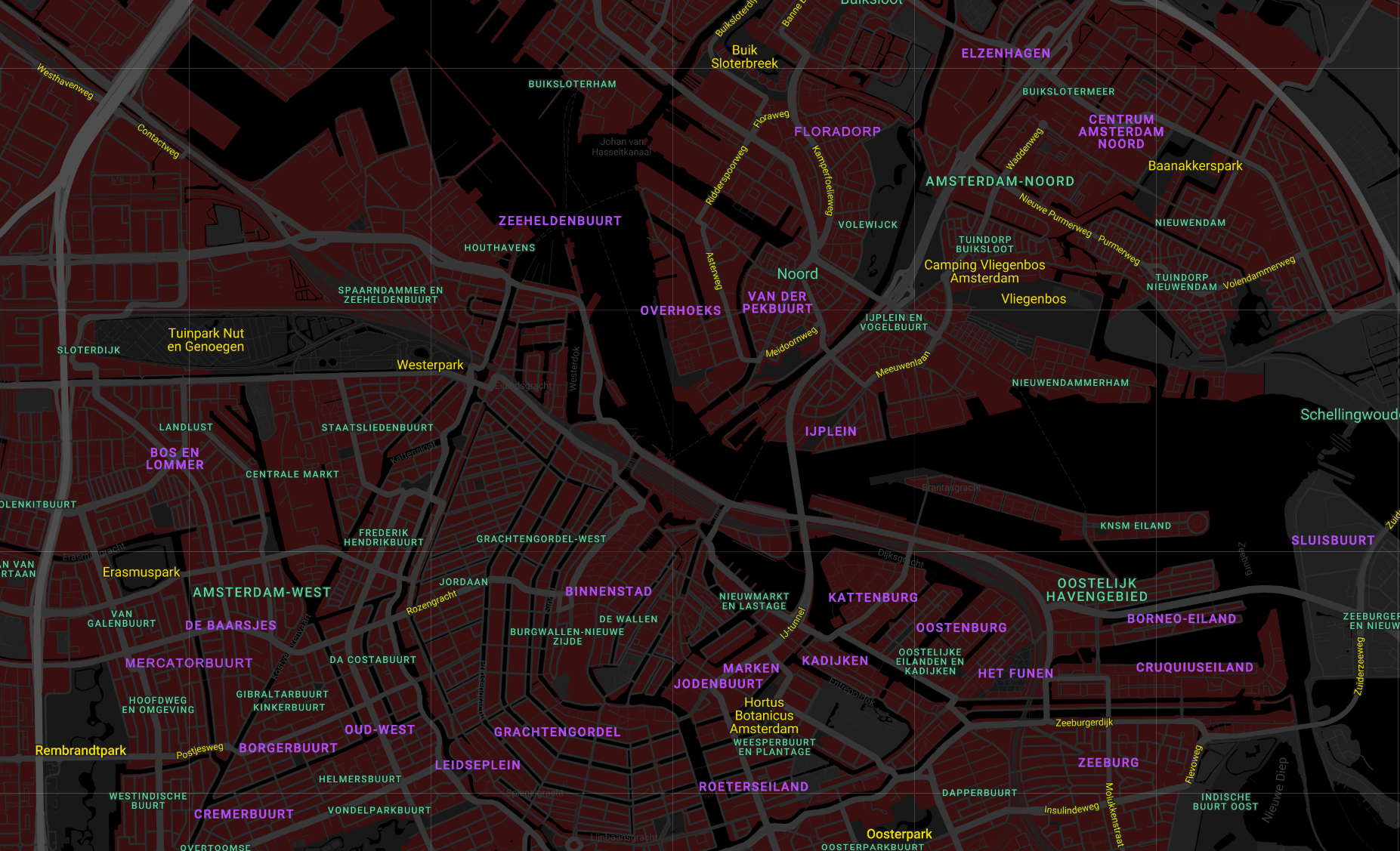 Map of Amsterdam JSWorld style