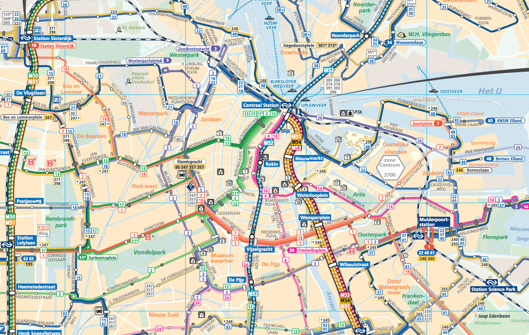 Amsterdam Transportation map